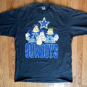 Vintage 90’s NFL Dallas Cowboys Flintstones graphic tee shirt made in USA